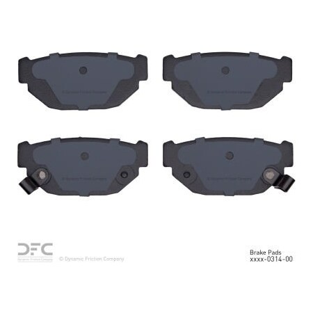 Dynamic Friction Co DFC 3000 Semi-Metallic Brake Pads - 1311-0314-00